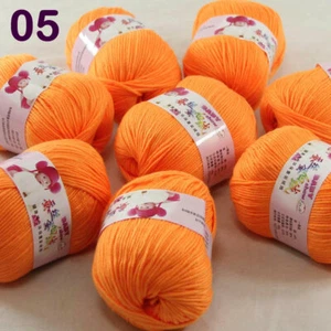 New 8 Ballsx50g Cashmere Silk Wool Crochet Children Hand knit Baby Scarf Yarn 05 - Foto 1 di 12