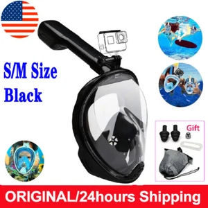 US Snorkel Face Mask Swimming Scuba Set Full Anti-Fog Diving For Kids Gopro New - Picture 1 of 16