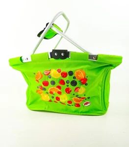 Fritt Kaustreifen Einkaufskorb Shopping Bag Grün Motiv Früchte Alurahmen 1572 - Picture 1 of 4