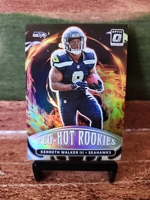 2022 Optic Kenneth Walker Red Hot Rookies Holo Prizm #RHR-7 Seattle Seahawks RC - Image 1 of 2