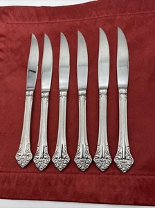 Reed & Barton Select Stainless Flatware ELEGANTE Korea Set of 6 Steak Knives - Picture 1 of 8