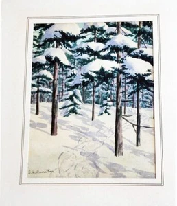 Aquarelle signée S. L. Hamilton « Forest Pathway » - Photo 1/3