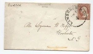 c1860 Lawrence MA #25 3 cent 1857 type 1 cover [y9984] - Picture 1 of 3