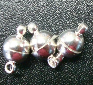 3 sfere lisce forti magnetiche gioielli 8x6 mm chiusure argento sterling placcato fpc383 - Foto 1 di 3