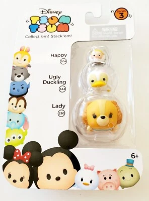 Disney tsum tsum 3 bonecos pacote série 3 Happy Ugly Duckling Lady 2016 novo na embalagem - Imagem 1 de 2