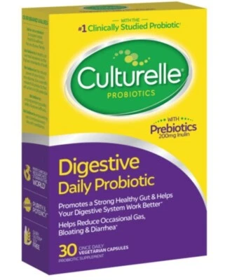 Culturelle Digestive Health Probiótico Diario 30 Cápsulas Vegetarianas Exp 03/2026 Foto 1 de 4