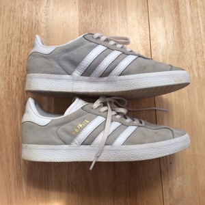 grey suede gazelles