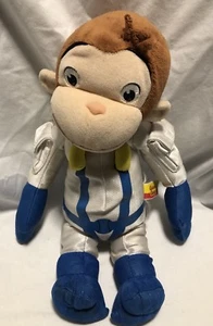 Curious George Monkey Astronaut Plush Space Silver Outfit Grease Stuffed Animal - Picture 1 of 6