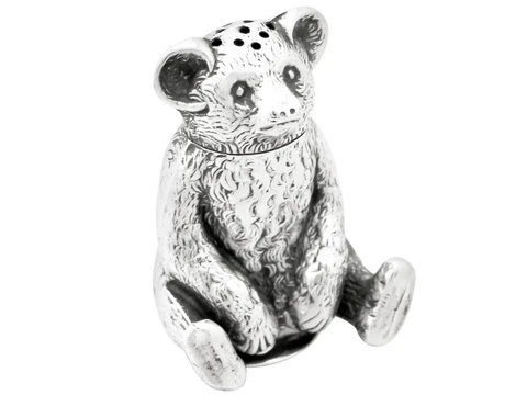 Antique Edwardian Sterling Silver 'Bear' Pepperette Cover