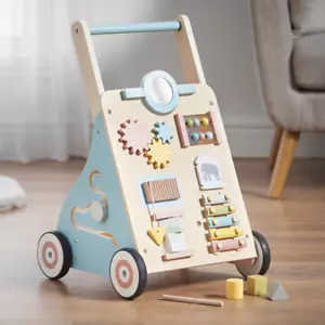 Haus Projekt SAFARI Wooden BABY WALKER Toddler Activity Centre Cart Boys Girls - Picture 1 of 9