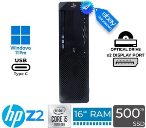 HP Z2 G5 SFF Workstation Intel i5-10600 3.30GHz 16GB RAM 500GB SSD Win 11 Pro - Bild 1 von 18