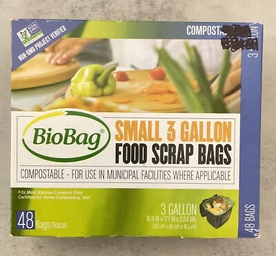 BioBag (USA), The Original Compostable Bag, 3 Gallon, 48 Total Count, 100%