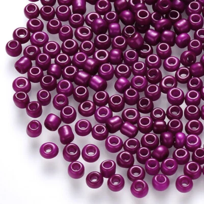 50g 2mm x 1.5-2mm Plum Purple Glass Seed Beads - Craft, Jewellery Making - Image 1 of 3