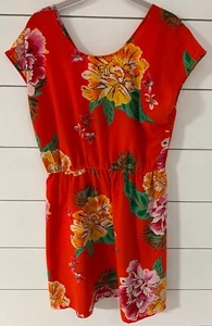 Old Navy dress women size large red flowers - Picture 1 of 5