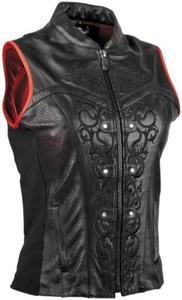 $200 NEW Speed & Strength Moto Lisa Embroidered Leather Biker Motorcycle Vest - Picture 1 of 12