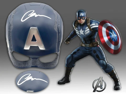 CHRIS EVANS SIGNED AUTOGRAPH MARVEL CAPTAIN AMERICA HELMET BECKETT BAS COA 12 Cover