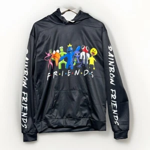 Rainbow Friends Felpa con Cappuccio Sottile Nera Unisex Taglia XL - Foto 1 di 9