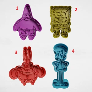 SpongeBob Set 4pcs Cookie Cutter Shape Cake Cutter Design Prof - Picture 1 of 1