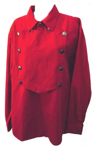 Scully Vintage Red Cotton Bib classic Western Calvary long sleeveshirt Large - Picture 1 of 4