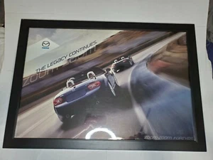 Mazda MX-5 Miata Poster 33"x23" with Wooden Frame - Needs Mounts - Picture 1 of 11