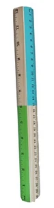 Wood Fashion Ruler Triangle Shape 12 Inches 30 Cm Green Teal Natural - Picture 1 of 12