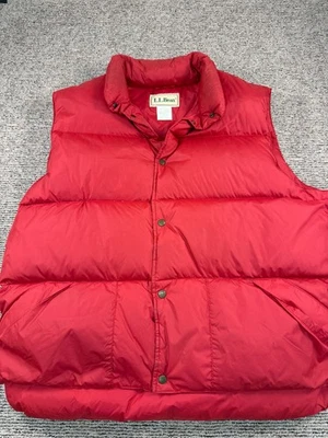 Vintage LL Bean Goose Down Red Puffer Vest Men’s XLT - Image 1 of 4