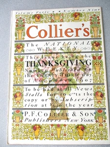 Collier's Magazine November 23 1907 Thanksgiving Cover Oldsmobile Ad Remington - Foto 1 di 14