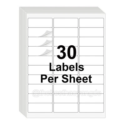 Premium Shipping Address Mailing Labels 1" x 2 5/8" 30 Labels Per Sheet (30 UP) - Image 1 of 4