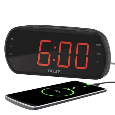 Coby Digital Dual Alarm Clock with FM Radio - Large LED Display Bedside Clock... - Image 1 of 4