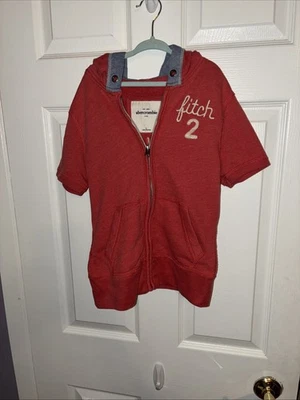 Abercrombie Kids Red Hoodie Size L Fitch 2 Logo - Image 1 of 4