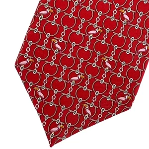 100 % neue SALVATORE FERRAGAMO Seidenkrawatte rote Vögel ORIGINAL 251093 - Bild 1 von 3