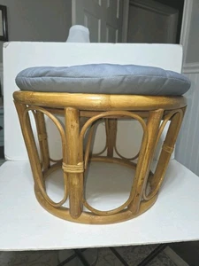 Vintage Bamboo Rattan Circular Bentwood Foot -Stool - Mid Century - - Picture 1 of 12