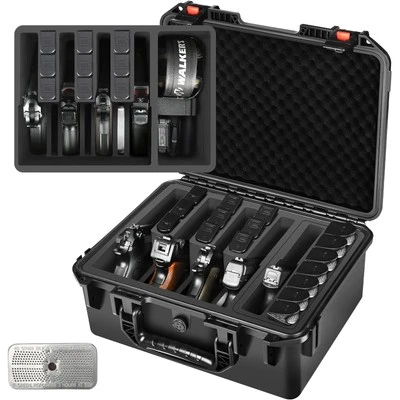 HOSOCASE TSA Gun Pistol Case for 6 Handguns - Holds 6 Hand Gun Case & 24 Magazines, Pr...