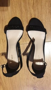 Nine West Black Wedge Sandals Size 5 New - Picture 1 of 10
