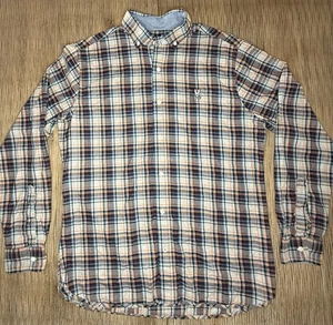 Camisa de franela de manga larga Psycho Bunny para hombre con botones a cuadros algodón Pima talla: L - Imagen 1 de 6