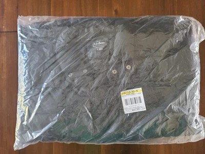 LL Bean Packable Puffer Jacket Mens Size Large Regular - Black Snap Button - NOS - Image 1 of 4