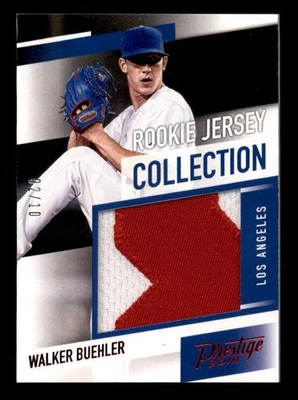 Parche camiseta roja rara de novato Walker Buehler 2018 Panini Prestige #02/10 BF8498 Foto 1 de 2
