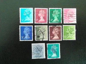 G B USED STAMPS 1971-2000 QE11 DECIMAL MACHIN PERFINS 1/2-20 PENCE. - Picture 1 of 2