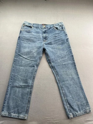 Phat Farm Phat Classics Jeans Mens 42x32 Blue Embroidered Back Pockets Zip Fly - Image 1 of 4