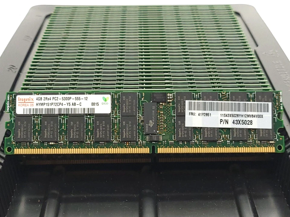 16GB (4x 4GB) Total HYNIX HYMP151P72CP4-Y5 2Rx4 PC2-5300P-555-12 Server Memory - Image 1 of 1