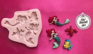 THE LITTLE MERMAID, ARIEL Silicone Mold Food Safe Cake Decoration Cupcake FDA - Picture 1 of 3