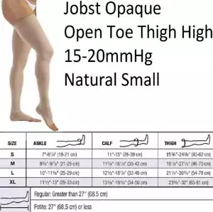 JOBST Opaque Open Toe Thigh High Dot Band 15-20mmHg (Natural) Small - Picture 1 of 1