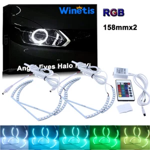 RGB LED Multi-Color Remote ANGEL EYE DEVIL HALO RING kit For Chevrolet Silverado - Picture 1 of 10