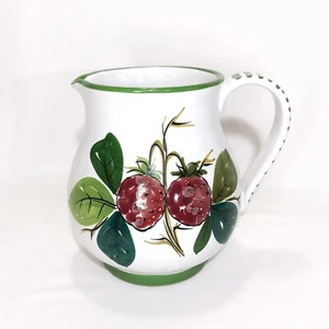 Vintage italienische Keramik kleiner Krug gestreift Griff Obst Beere Design #4307 - Bild 1 von 6