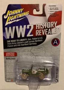 2024 JOHNNY LIGHTNING WW2 WILLYS MB JEEP WHITE LIGHTNING CHASE HISTORY REVEALED - Picture 1 of 6