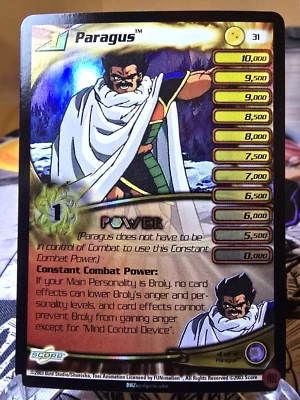 DBZ CCG DRAGON BALL Z PARAGUS LV1 #31 FOIL BUU SAGA PROMO BROLY SUBSET NEAR MINT - Image 1 of 2