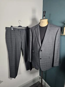 Aquascutum 2-Teiler Anzug UK 48S grau kariert Wolle reich klassisch - Hose 42x27 - Bild 1 von 21