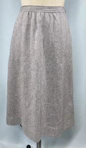 Vintage Skirt SIZE SMALL 6 grey wool THE VILLAGER lined midi long modest 70s 80s - Picture 1 of 14
