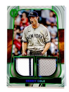 2022 Topps Tribute - GERRIT COLE #DR-GC Dual RELIC - GREEN Parallel 14/99