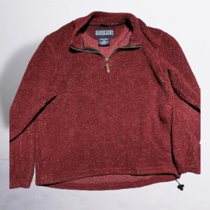 lands end quarter zip fleece Mens Medium red - Picture 1 of 4